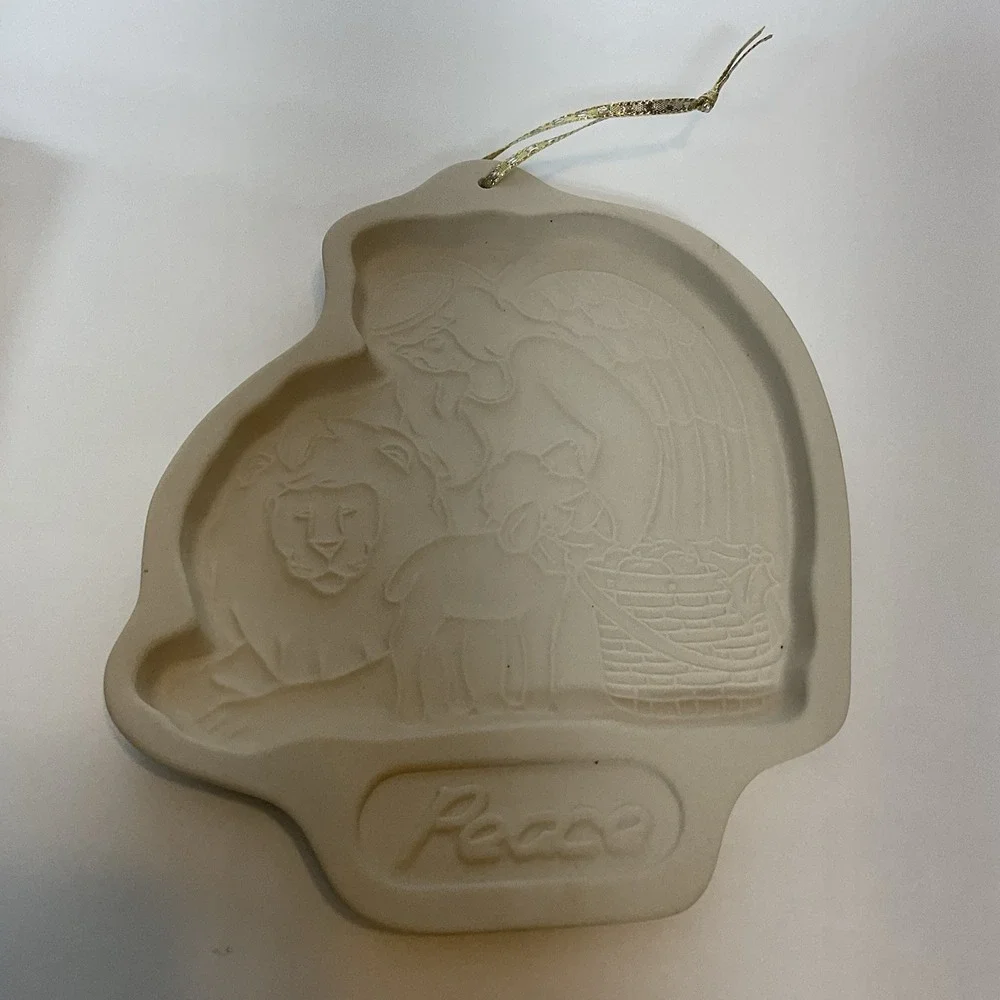 Vintage Mold 1993‎ Longaberger Pottery Angel Series PEACE Cookie Mold Christmas